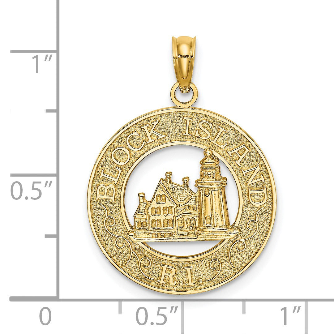 14K BLOCK ISLAND RI with Lighthouse Charm