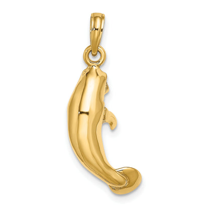14K 3-D Polished Manatee Charm