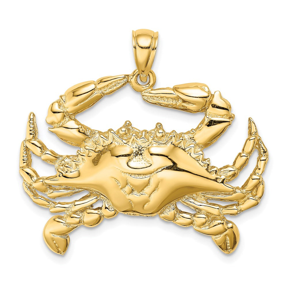 14K Blue Crab Charm