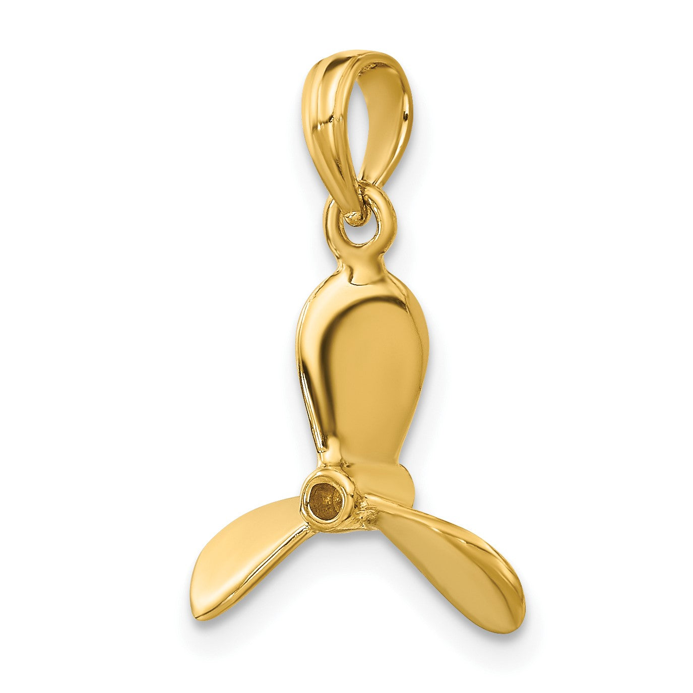 14K 3-D with 3 Blades Propeller Charm
