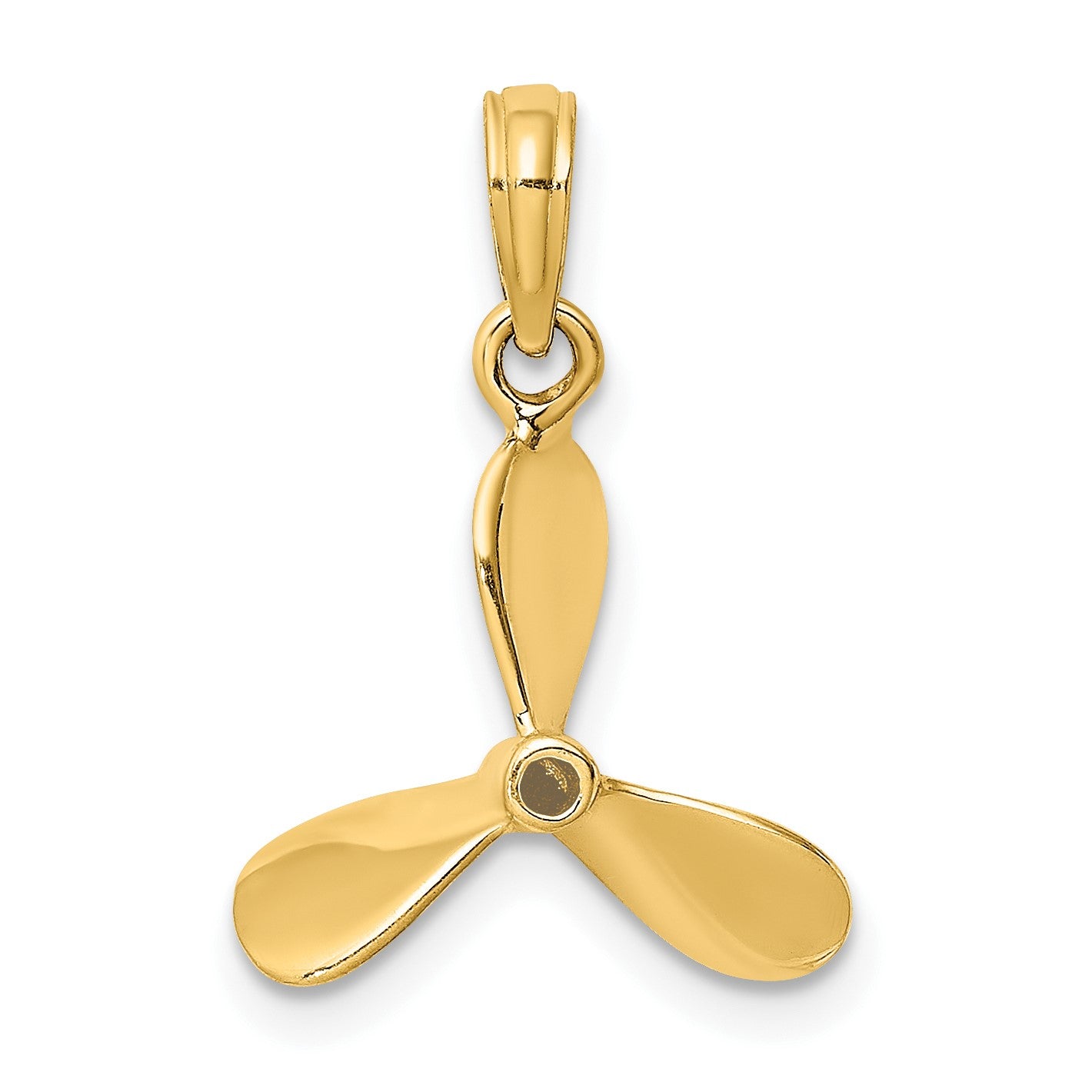 14K 3-D with 3 Blades Propeller Charm