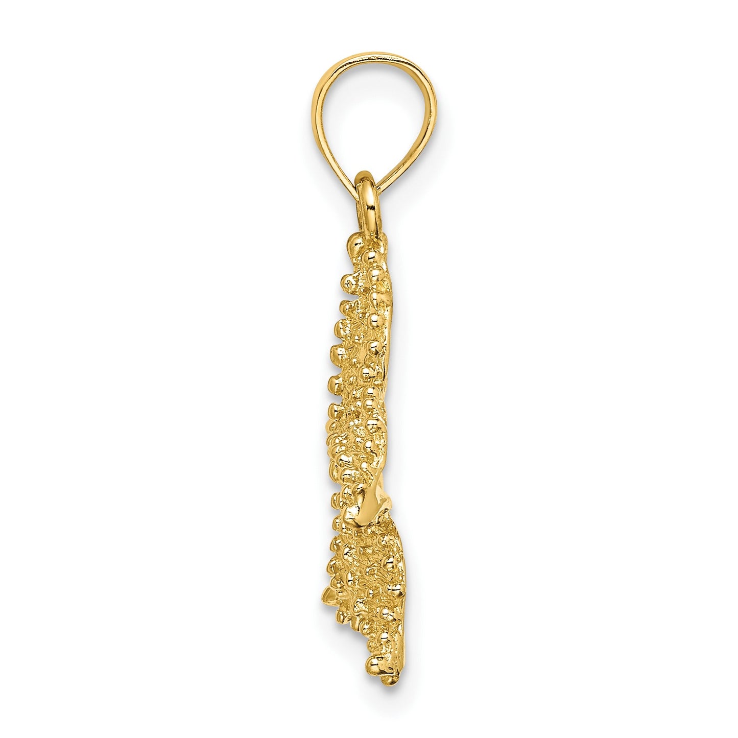 14K Textured Starfish Charm
