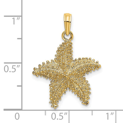 14K Beaded Textured Starfish Charm