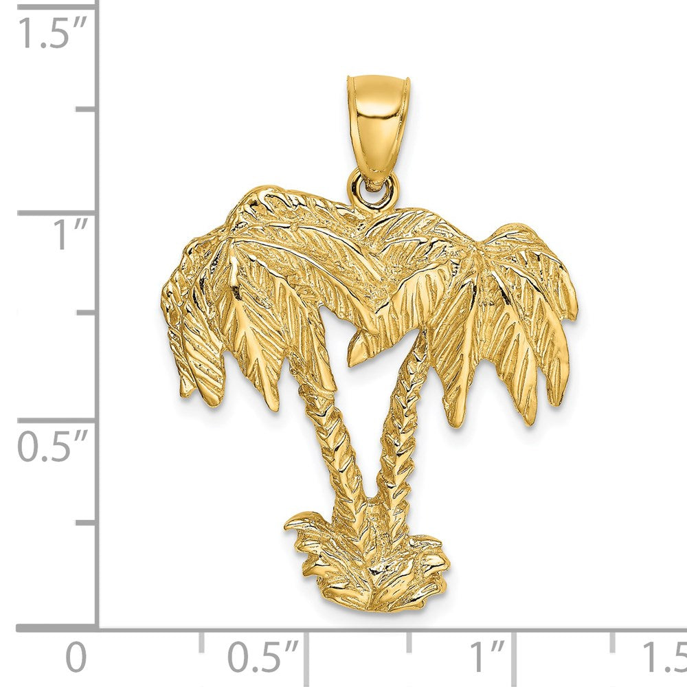 14K 2-D Double Palm Tree Charm