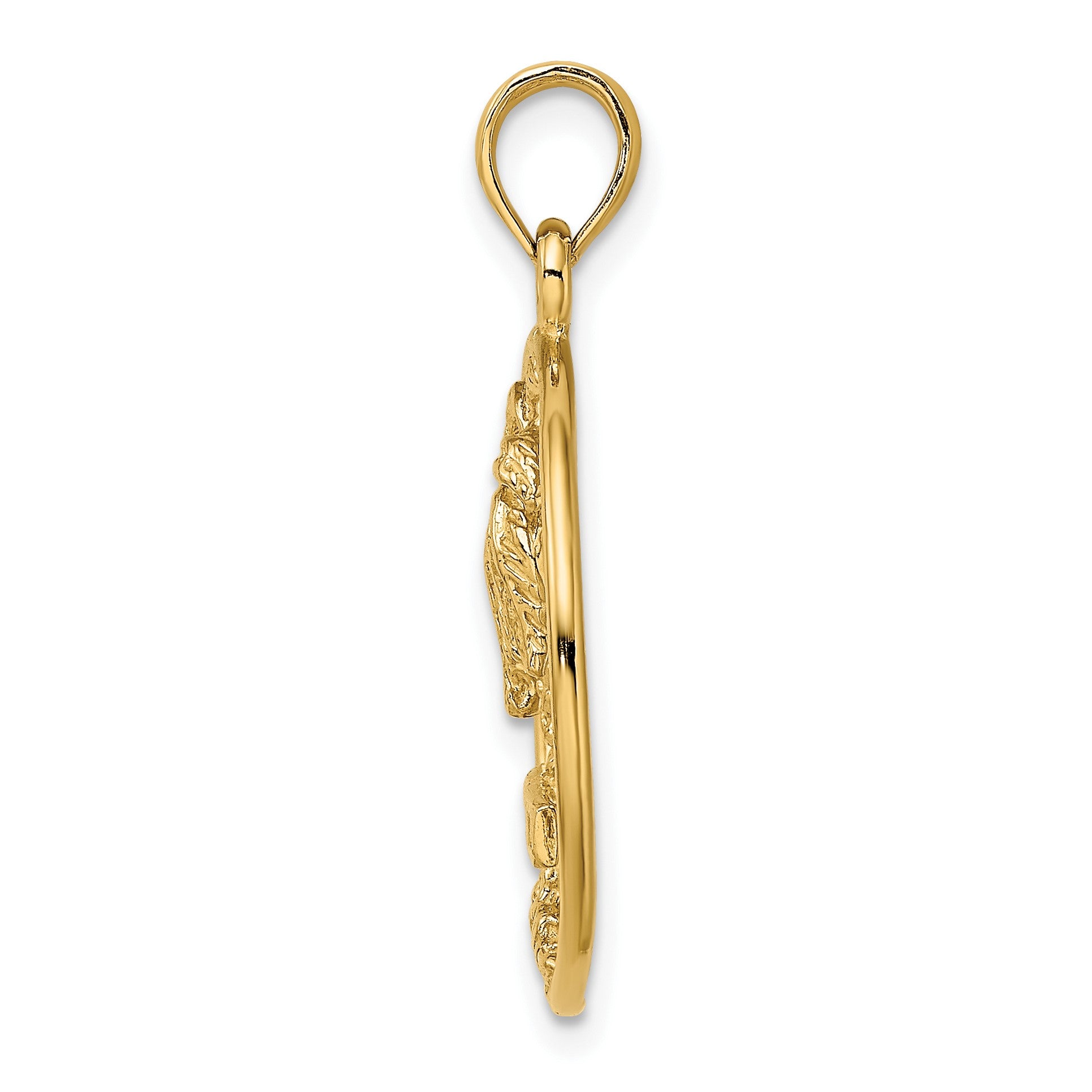 14K MARCO IS. Palm Tree Round Charm