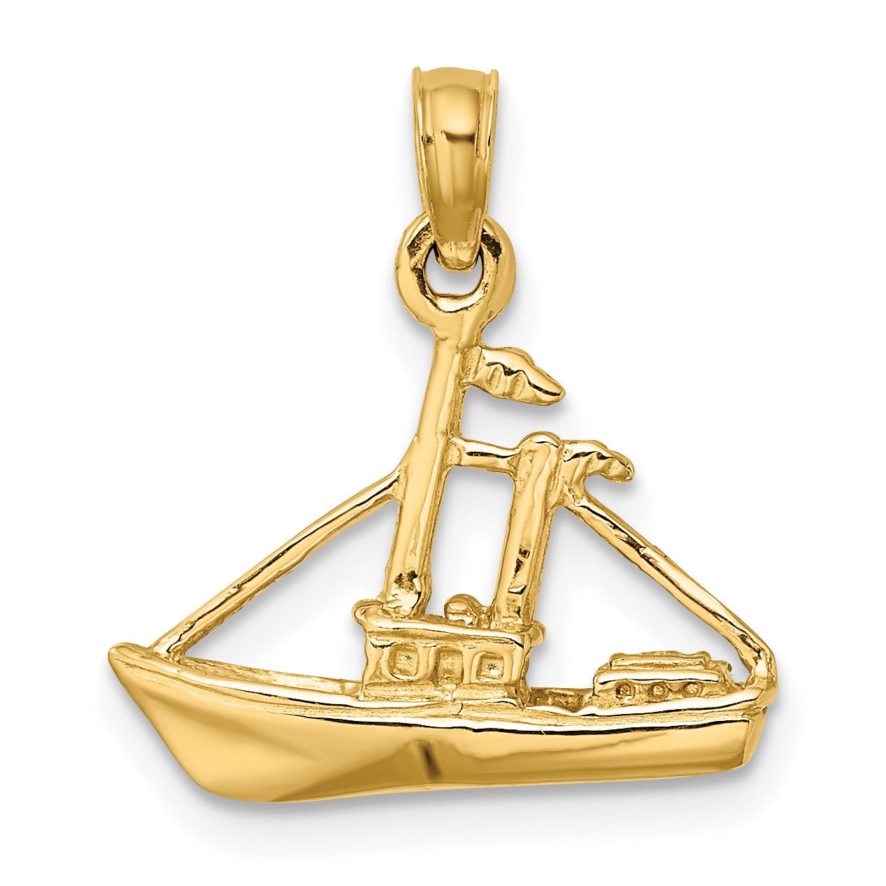 14K 3-D Tug Boat Charm