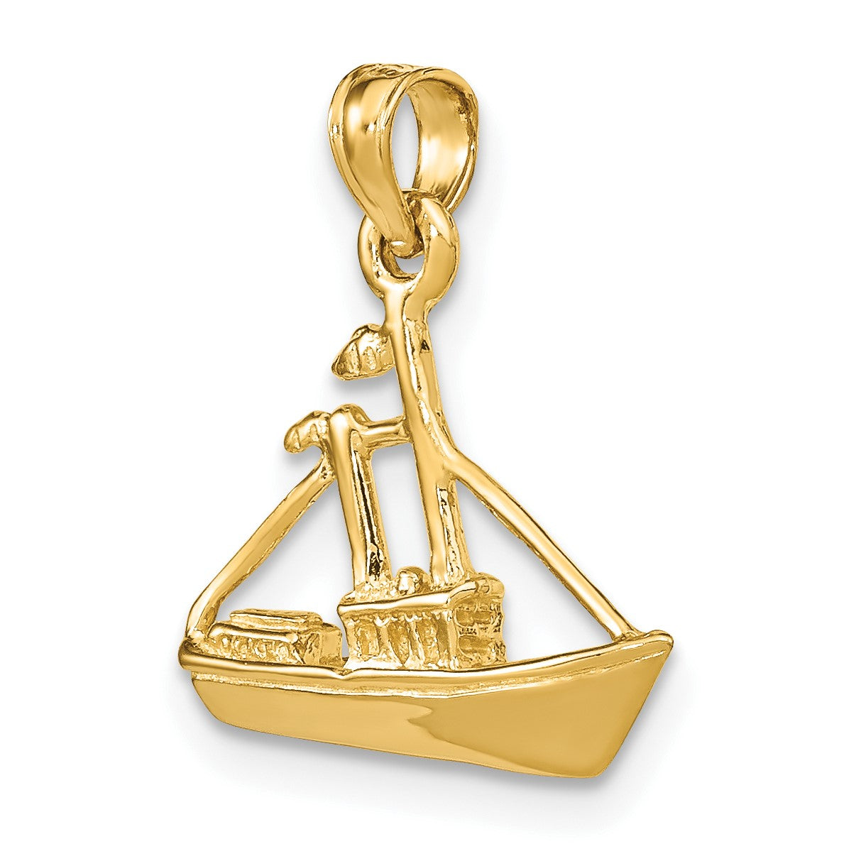 14K 3-D Tug Boat Charm
