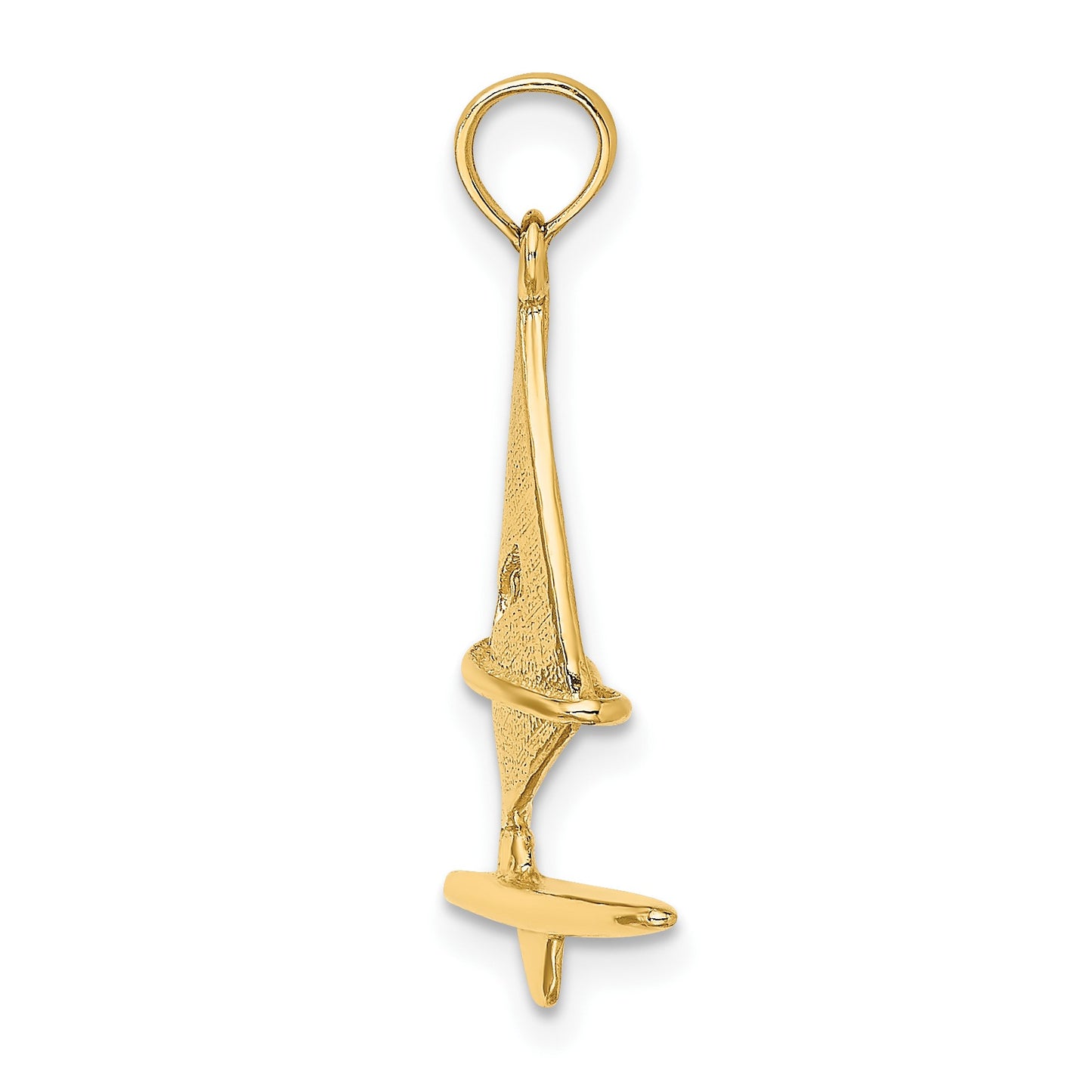14K 3-D Textured Windsail Surfing Board Charm