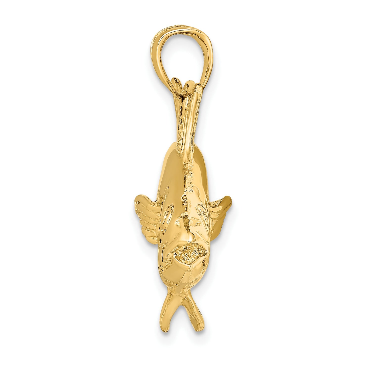 14K Large 3-D Polished Skipjack Tuna Fish Charm