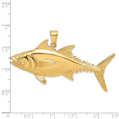 14K Large 3-D Polished Skipjack Tuna Fish Charm