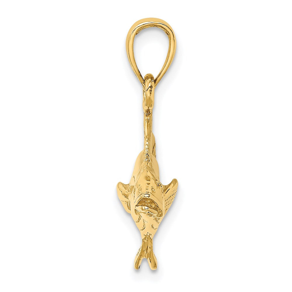 14K 3-D Polished Cobia Fish Charm