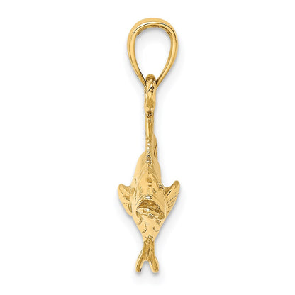 14K 3-D Polished Cobia Fish Charm