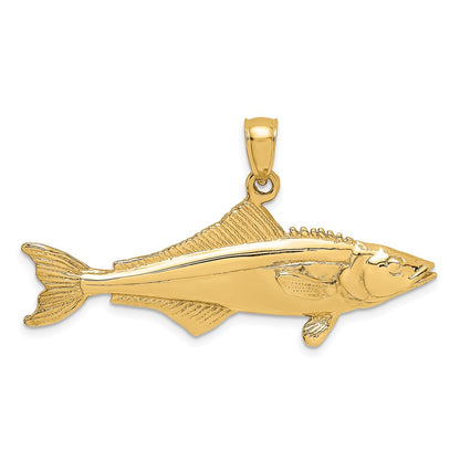 14K 3-D Polished Cobia Fish Charm