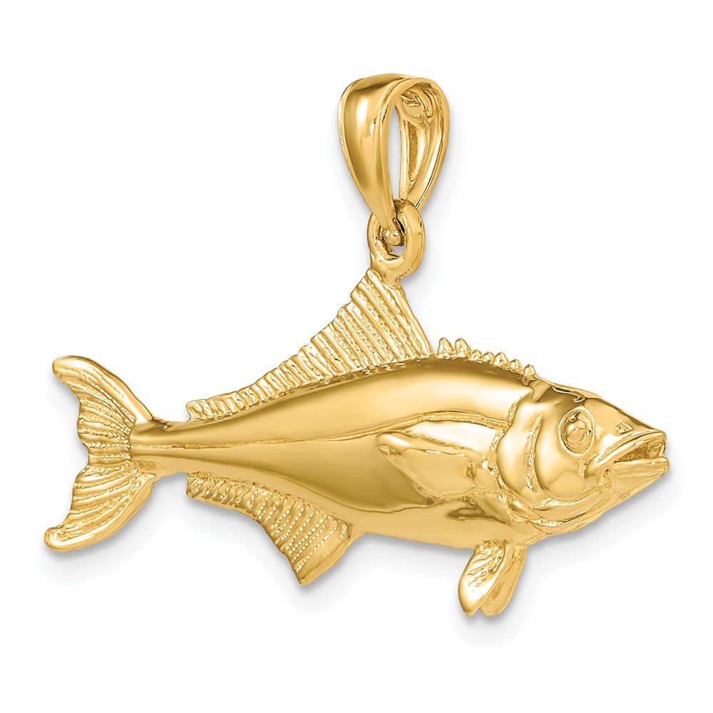 14K 3-D Polished Cobia Fish Charm