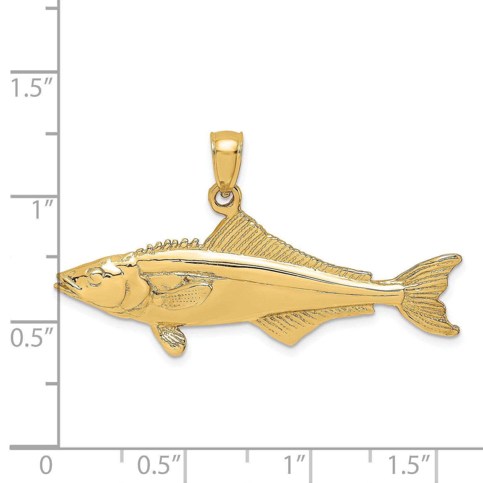 14K 3-D Polished Cobia Fish Charm