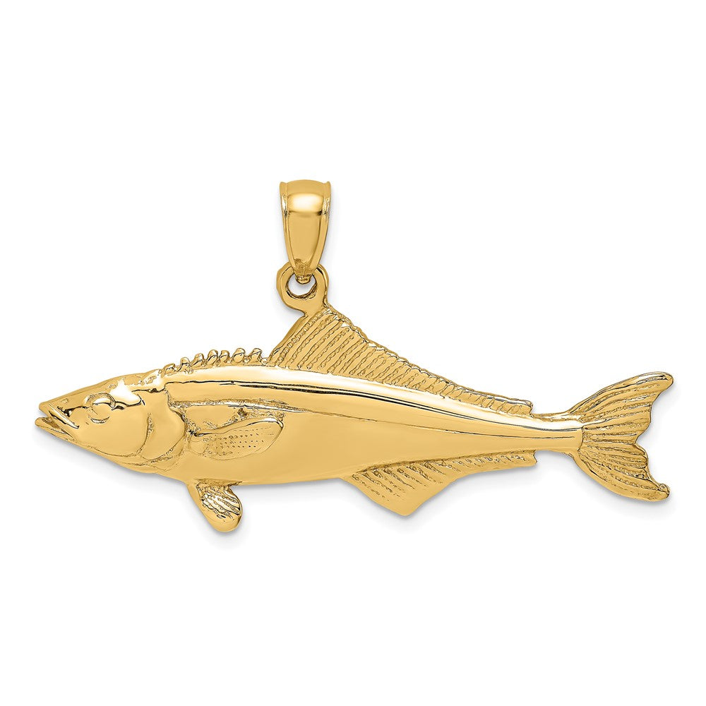 14K 3-D Polished Cobia Fish Charm