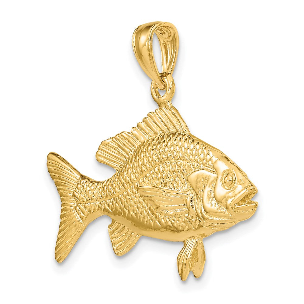 14K 3-D Textured Red Snapper Fish Charm