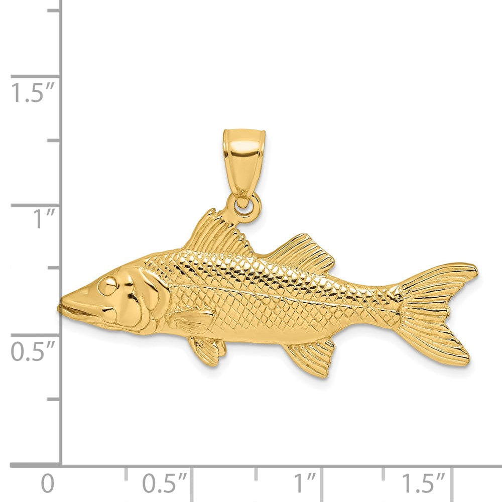 14K 3-D Snook Fish Charm