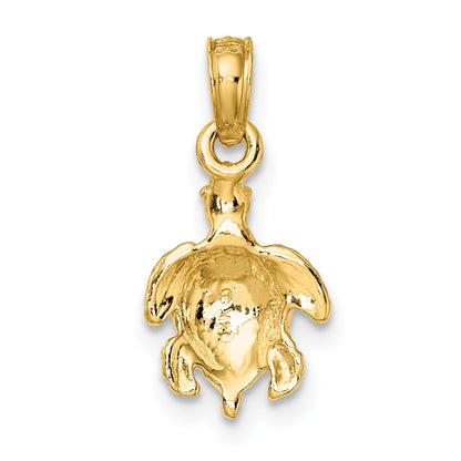 14K Textured Sea Turtle Charm