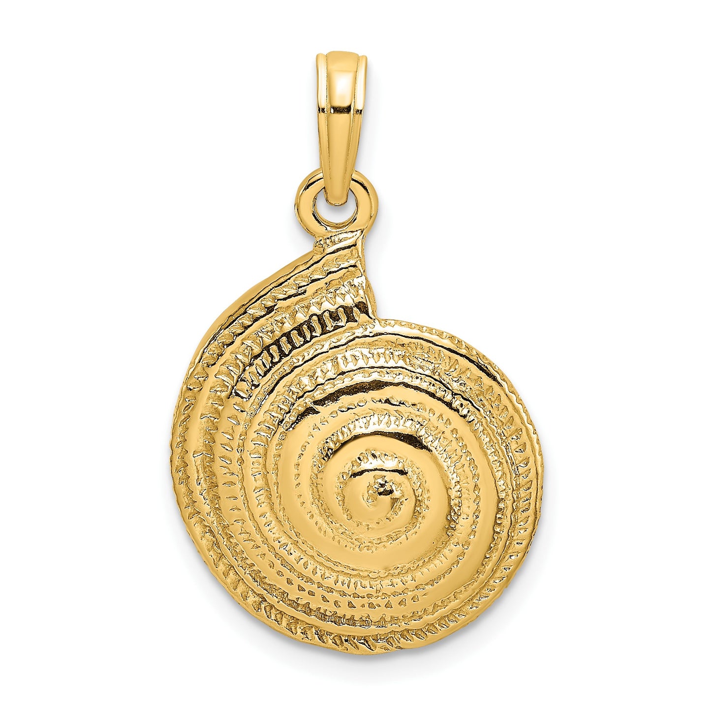 14K Textured Troca Shell Charm