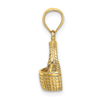 14K 2-D Flat Back Basket Charm