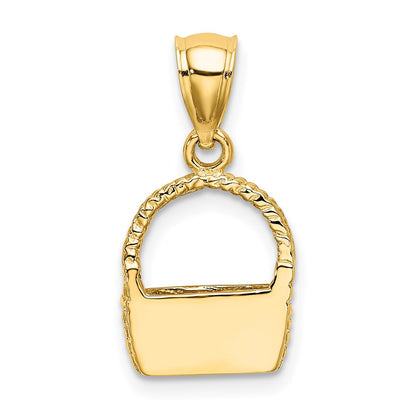 14K 2-D Flat Back Basket Charm