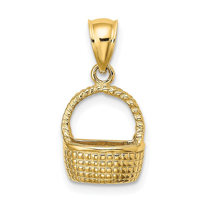 14K 2-D Flat Back Basket Charm