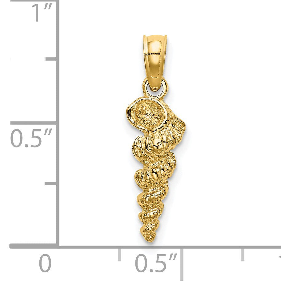 14K 3-D Mini Common Wentletrap Shell Charm