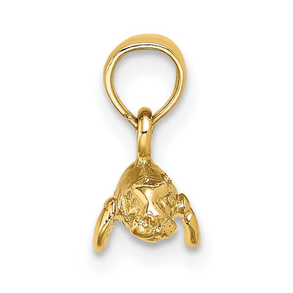 14K 3-D Polished Mini Manatee Charm