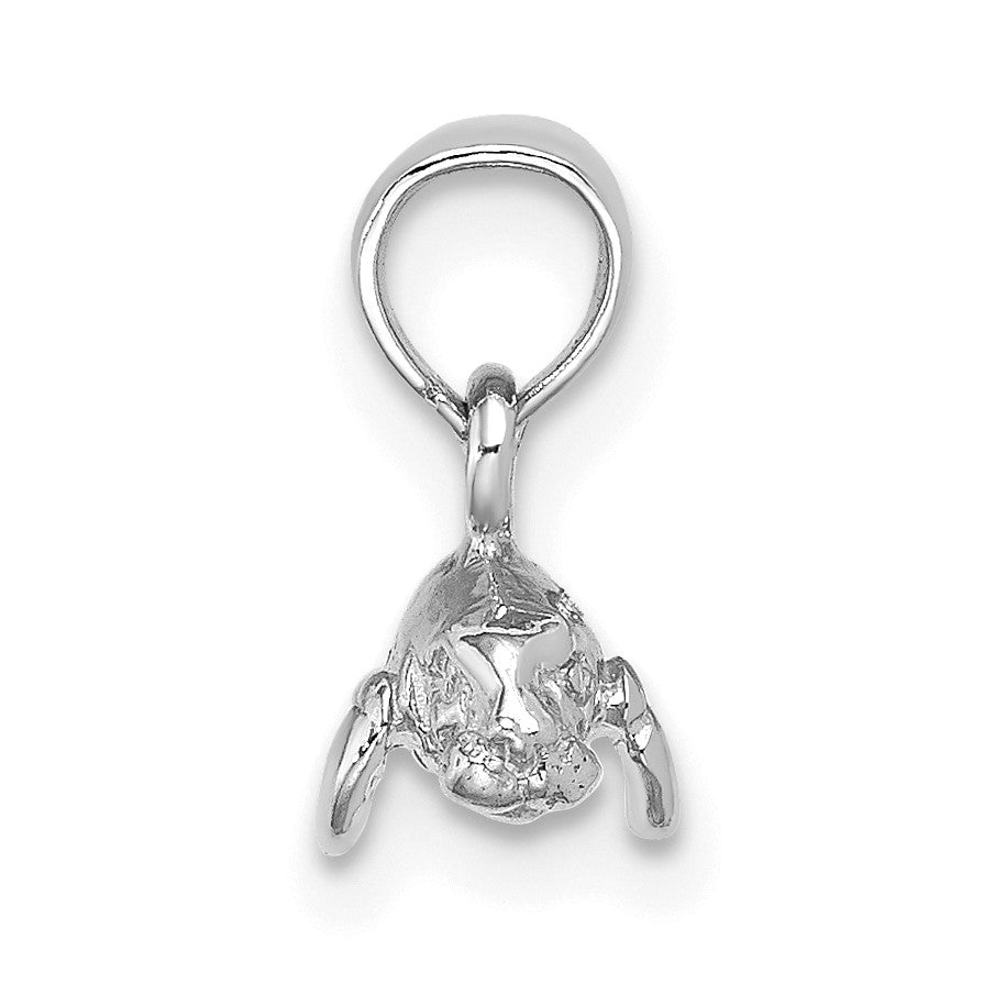 14K White Gold 3-D Polished Mini Manatee Charm