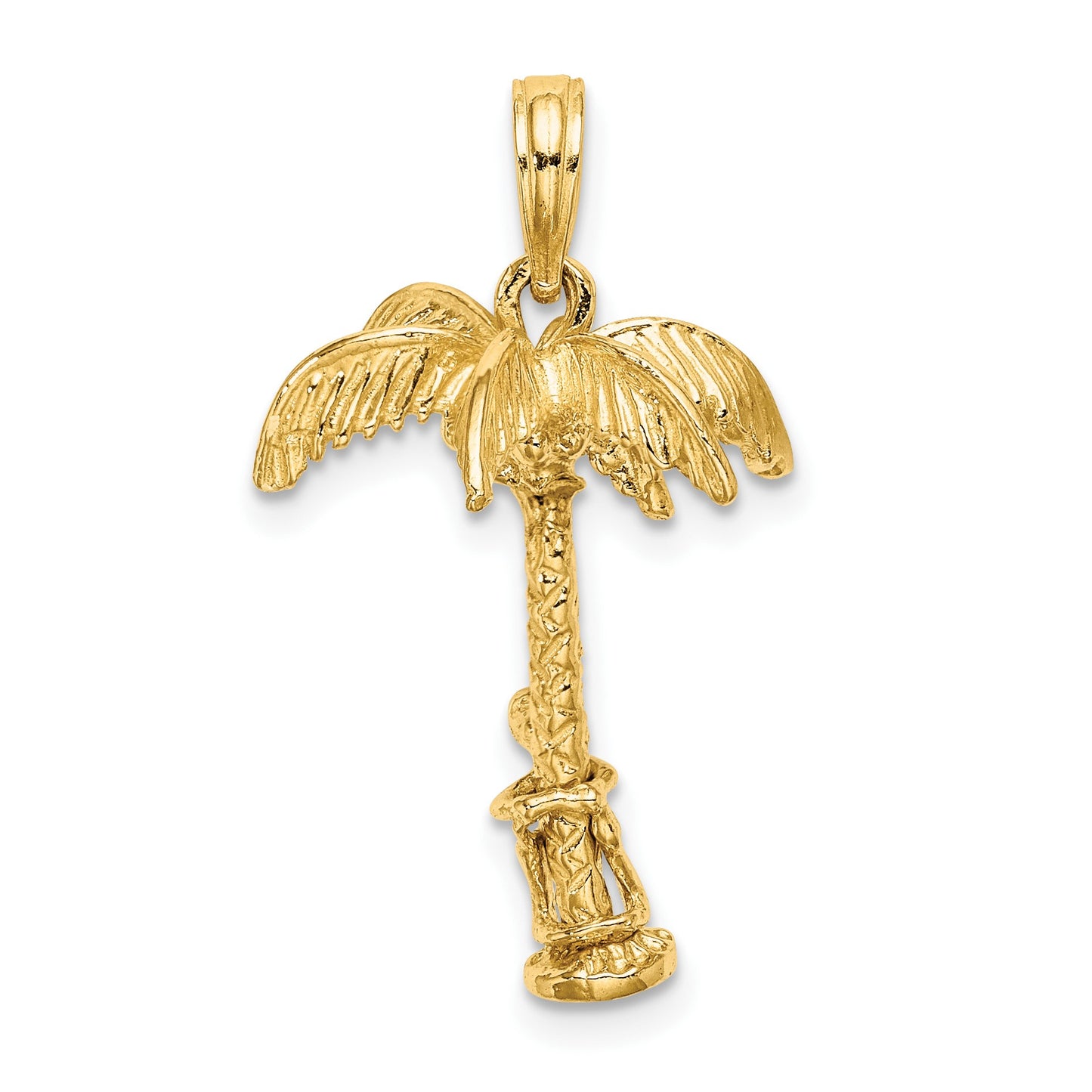 14K 3-D Palm Tree with Moveable Man Charm