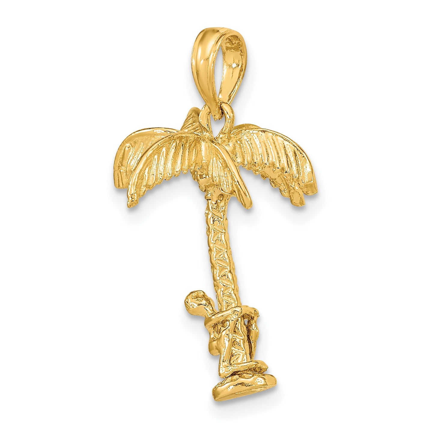 14K 3-D Palm Tree with Moveable Man Charm