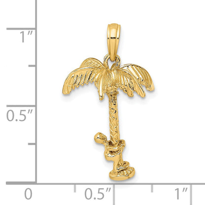 14K 3-D Palm Tree with Moveable Man Charm