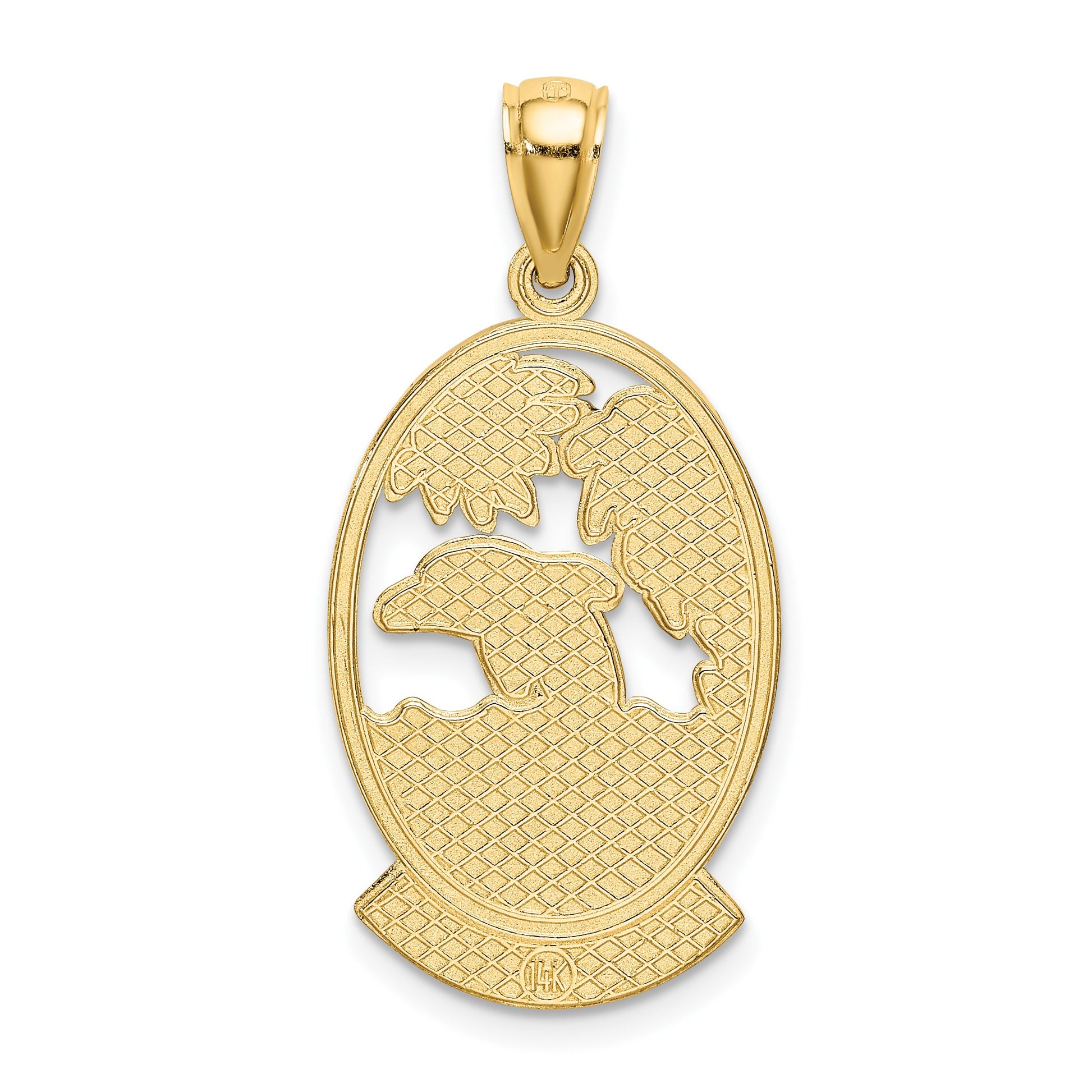 14K TURKS AND CAICOS with Dolphin Sunset Scene Charm