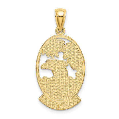14K TURKS AND CAICOS with Dolphin Sunset Scene Charm