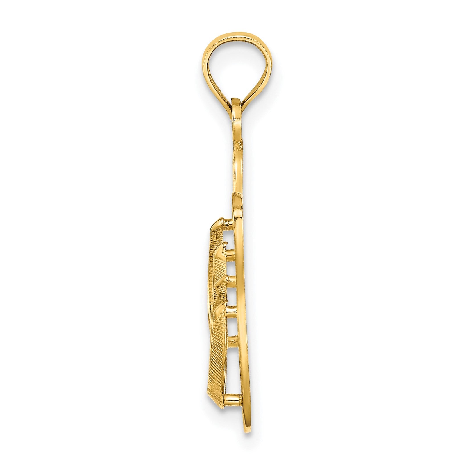 14K 3-D Large KEY WEST Double Flip Flop Charm