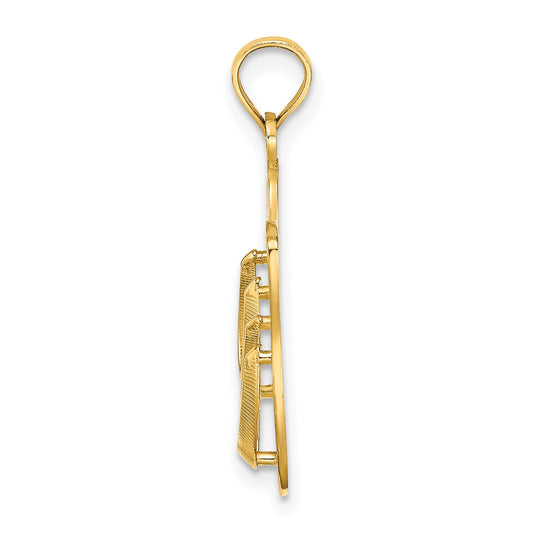 14K 3-D Large KEY WEST Double Flip Flop Charm