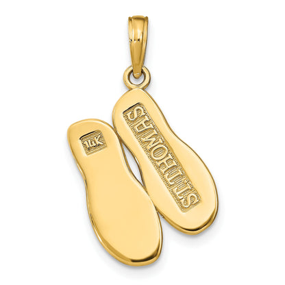 14K ST. THOMAS Reversible Flip Flops Pendant