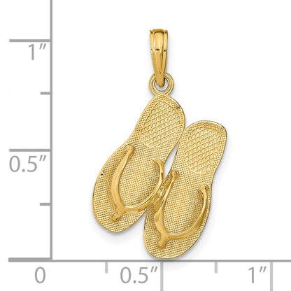 14K ST. THOMAS Reversible Flip Flops Pendant