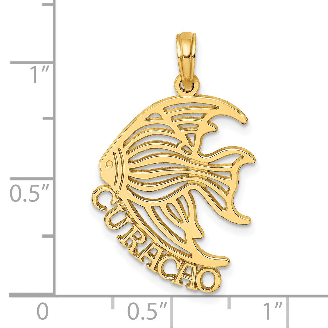 14K Polished CURACAO Under Angelfish Charm