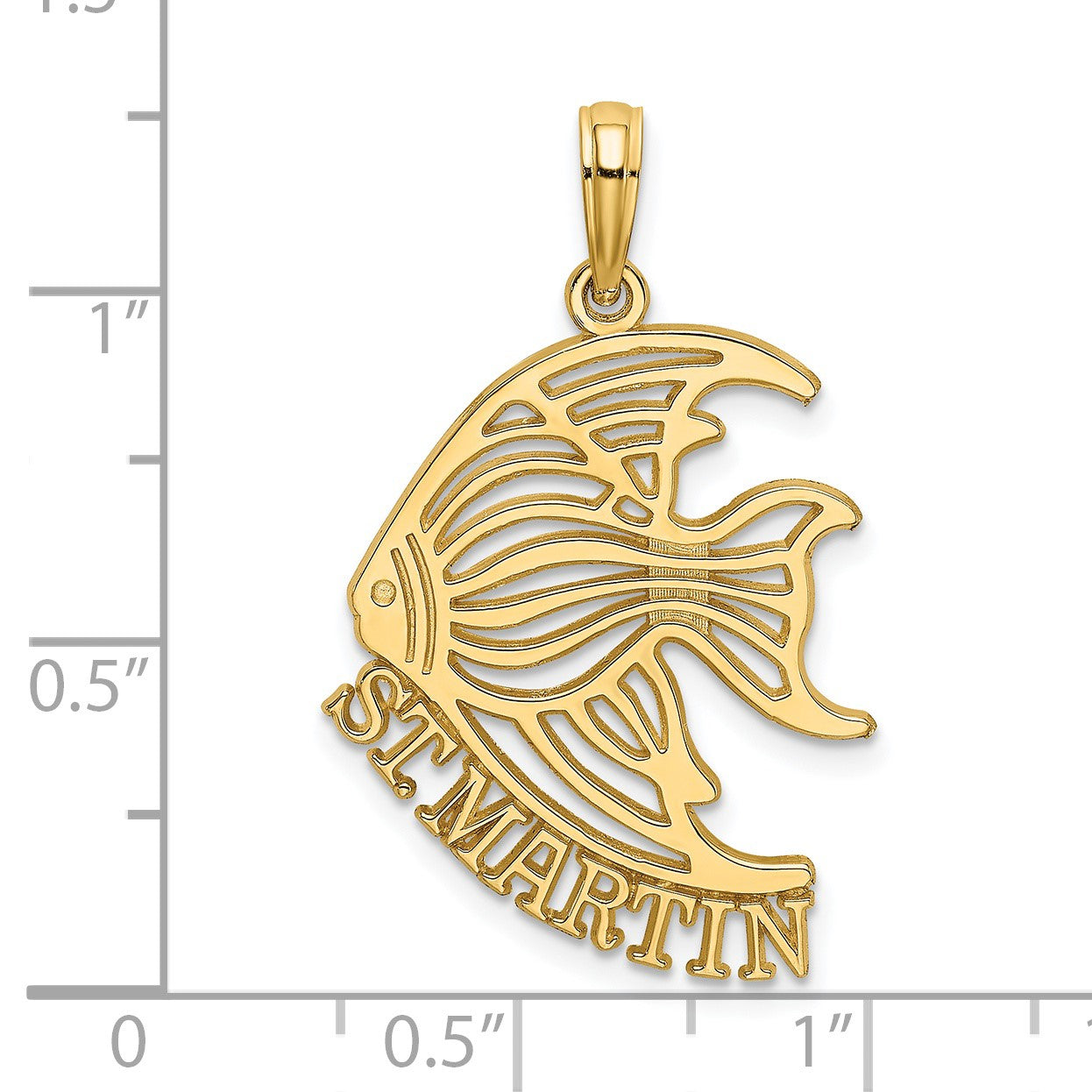14K Polished ST. MARTIN Under Angelfish Charm