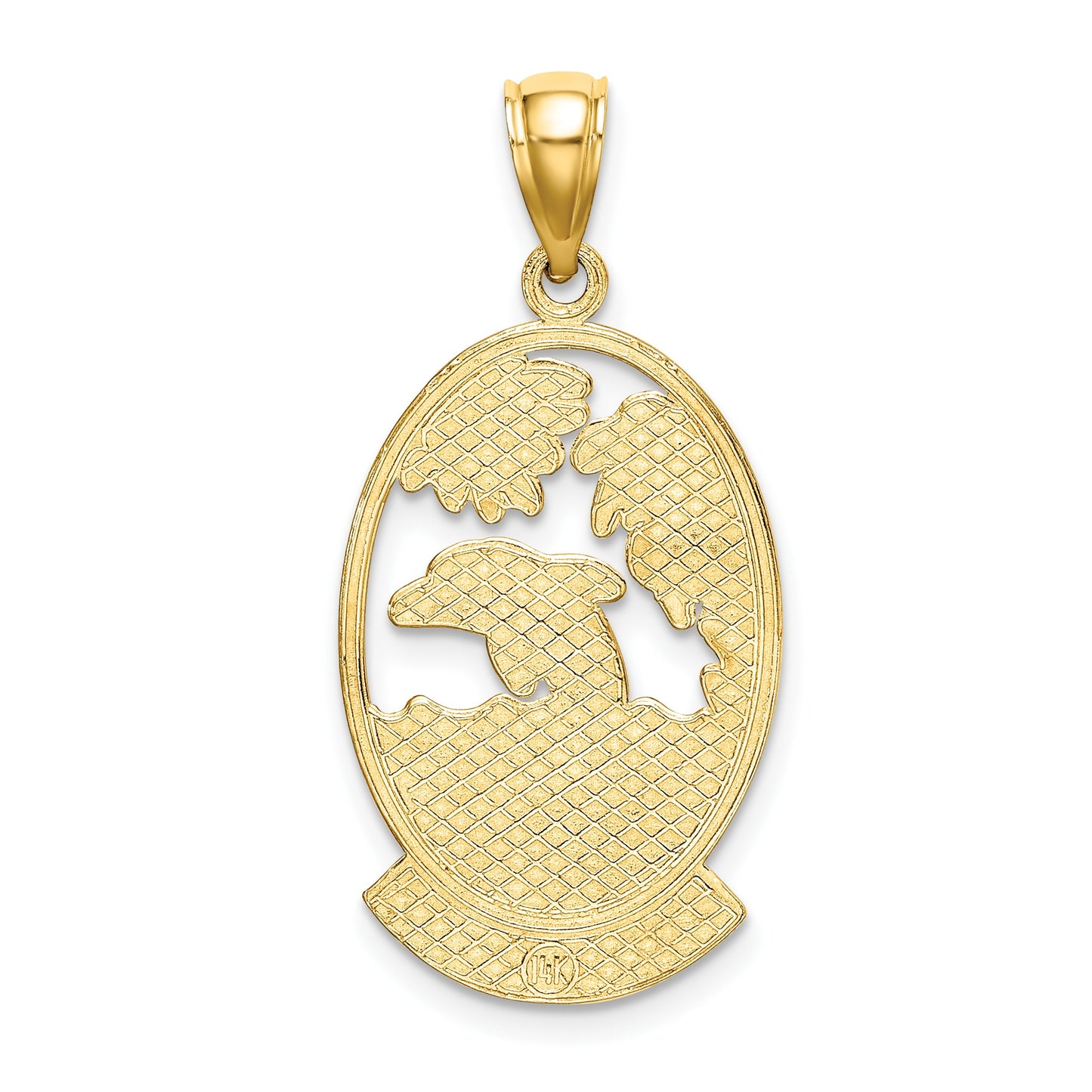 14K ARUBA with Dolphin Sunset In Frame Charm