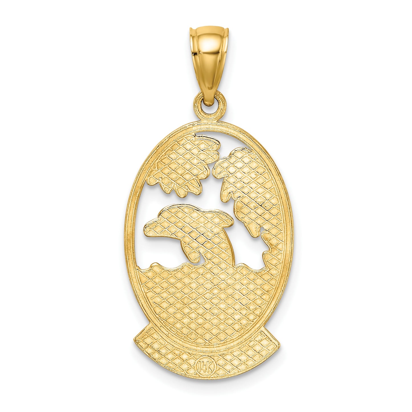 14K BARBADOS with Dolphin Sunset Scene Charm