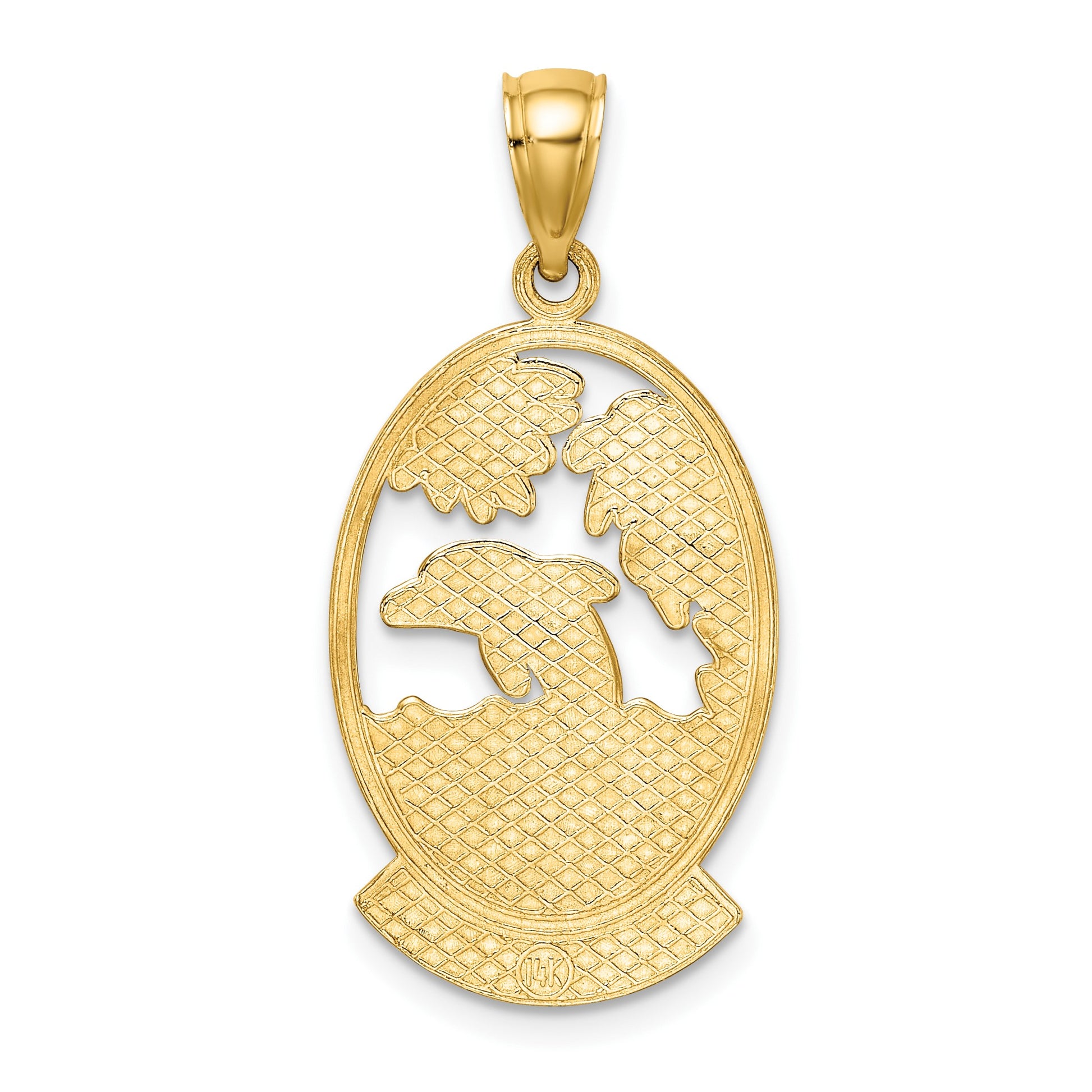 14K BARBADOS with Dolphin Sunset Scene Charm