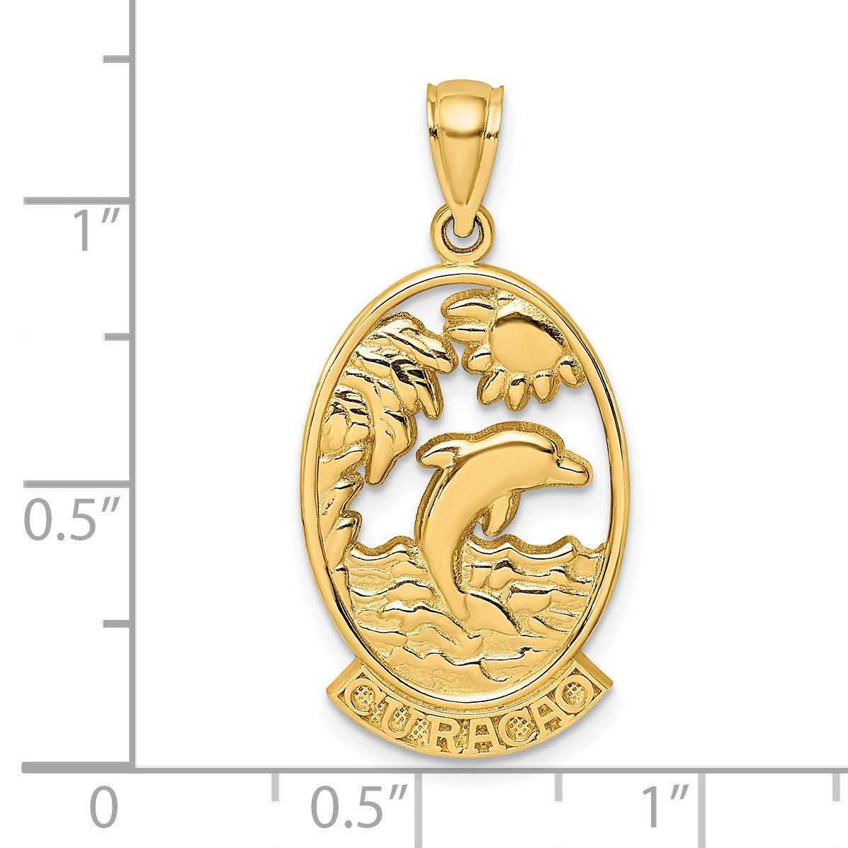 14K CURACAO with Dolphin Sunset Charm