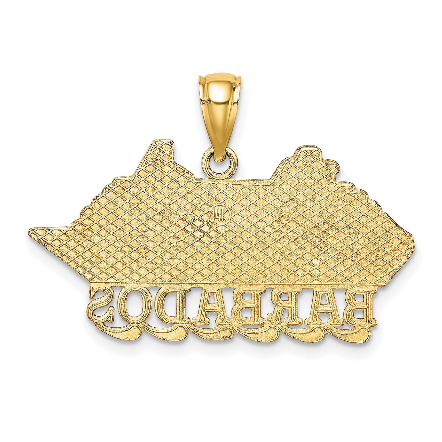 14K Large Polished BARBADOS Cruise Ship Charm