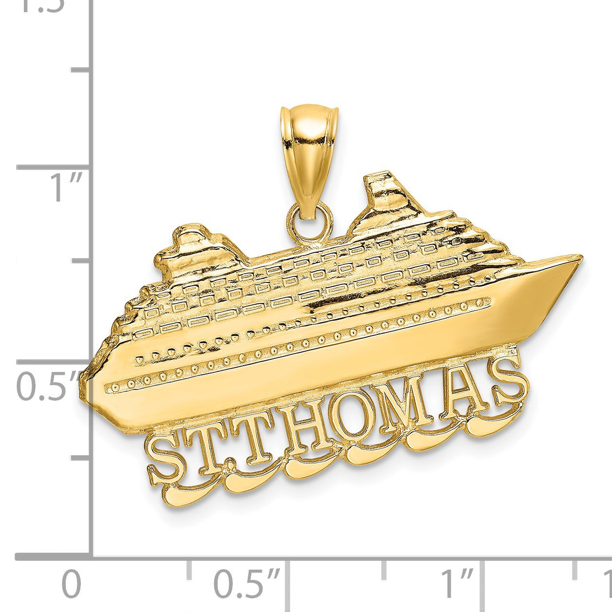 14K Large ST. THOMAS Cruise Ship Charm