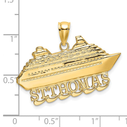 14K Large ST. THOMAS Cruise Ship Charm