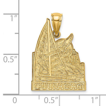 14K CURACAO with Sailboat and Seagull Charm