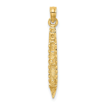 14K 3-D Polished Cruise Ship Charm